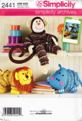 2441 CUTE YO YO 27'' MONKEY, LION, HIPPO TOYS PATTERN